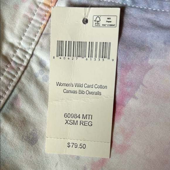 NWT Duluth Trading Co Wild Card Cotton Canvas Bib Overalls Size XS - Picture 3 of 9